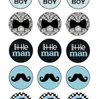 Baby Boy Baby Shower Cupcake Toppers Wafer Paper..