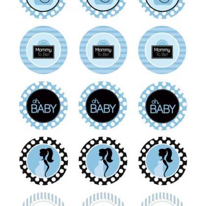 Baby Boy Baby Shower Cupcake Toppers Wafer Paper..