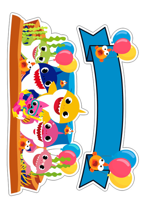 Baby Shark A4 Sheet Cake Toppers Wafer Paper Edible Multiple Designs ...