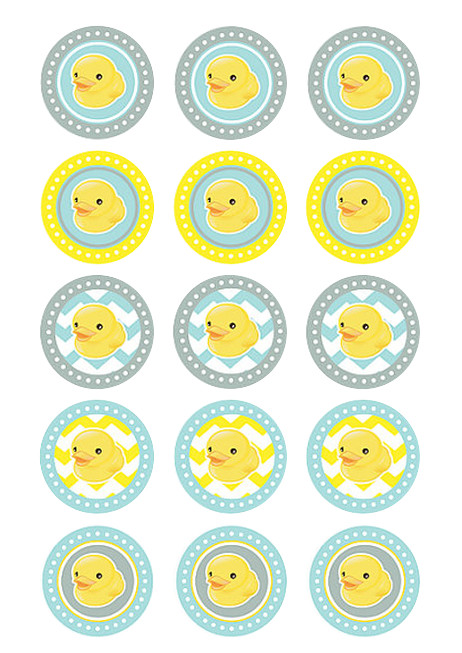 Unisex Baby Shower Cupcake Toppers Wafer Paper Edible Multiple Designs