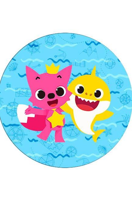 BABY SHARK 8' CAKE TOPPERS WAFER PAPER EDIBLE MULTIPLE DESIGNS PERSONALIZE FREE